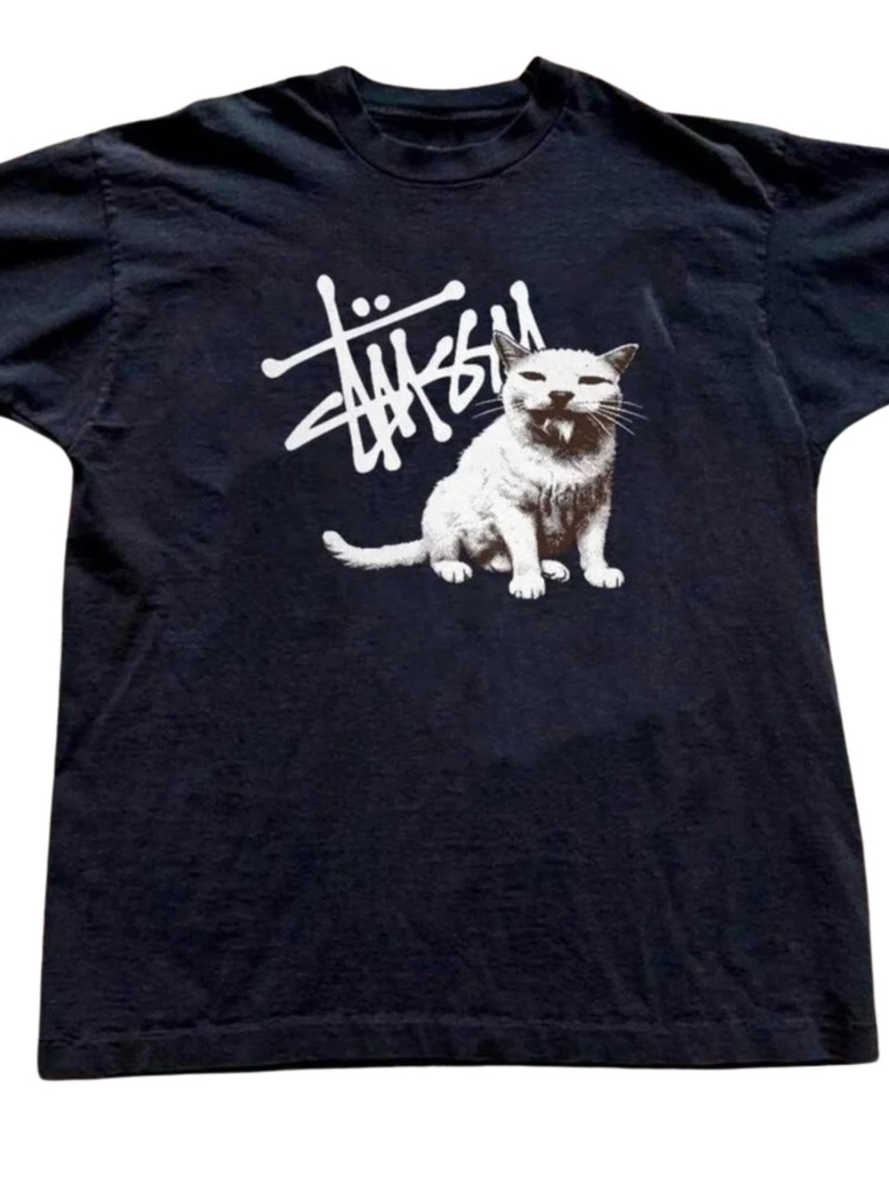 Funny Black Cat Graphic Tee - Black
